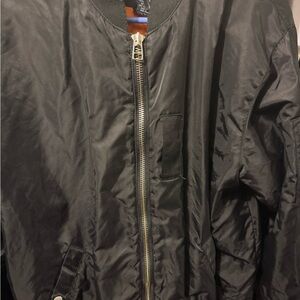 Stussy Black Varsity Bomber Jacket with Sleek Design